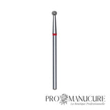 Fraise diamant Staleks Pro Expert FA01R027 boule rouge 2,7 mm grain doux pour cuticules manucure et pédicure professionnelle