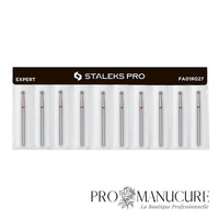 Pack - Fraise diamant Staleks Pro Expert FA01R027 boule rouge 2,7 mm grain doux pour cuticules manucure et pédicure professionnelle