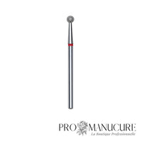 Fraise diamant Staleks Pro Expert FA01R035 boule rouge 3,5 mm grain doux pour cuticules manucure et pédicure professionnelle