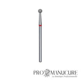 Fraise diamant Staleks Pro Expert FA01R035 boule rouge 3,5 mm grain doux pour cuticules manucure et pédicure professionnelle