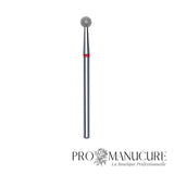 Fraise diamant Staleks Pro Expert FA01R040 boule rouge 4 mm grain doux pour cuticules manucure et pédicure professionnelle