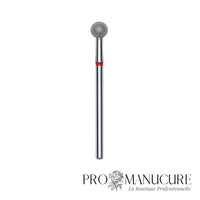 Fraise diamant Staleks Pro Expert FA01R050 boule rouge 5 mm grain doux pour cuticules manucure et pédicure professionnelle