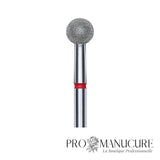 Zoom embout boule diamanté rouge Staleks FA01R050 tige inox 5 mm pour ptérygium et traitement délicat de la peau