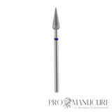 Embout diamant Staleks Pro FA100B040/12 forme poire flamme bague bleue grain moyen diamètre 4 mm pour ponceuse à ongles professionnelle
