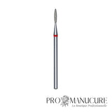 Embout diamant Staleks Pro Expert FA10R016/8 flamme flame pointe arrondie bague rouge grain doux diamètre 1,6 mm partie active 8 mm format ultra-fin pour manucure russe combinée sécurité ultime ongles enfants fragiles