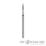 Embout diamant Staleks Pro FA11R023/8 flamme pointue bague rouge grain fin diamètre 2,3 mm pour ponceuse à ongles professionnelle manucure pédicure