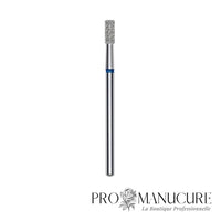 Embout diamant Staleks Pro Expert FA20B025/6 cylindre cylinder droit bague bleue grain moyen diamètre 2,5 mm partie active 6 mm pour polissage cuticule et traitement cors callosités pédicurie