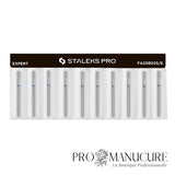 Pack - Embout diamant Staleks Pro Expert FA20B025/6 cylindre cylinder droit bague bleue grain moyen diamètre 2,5 mm partie active 6 mm pour polissage cuticule et traitement cors callosités pédicurie