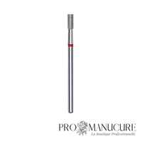 Embout diamant Staleks Pro Expert FA20R025/6 cylindre cylinder droit bague rouge grain doux diamètre 2,5 mm partie active 6 mm pour polissage doux cuticule et traitement délicat callosités peaux sensibles pédicurie
