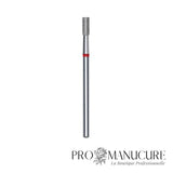 Embout diamant Staleks Pro Expert FA20R025/6 cylindre cylinder droit bague rouge grain doux diamètre 2,5 mm partie active 6 mm pour polissage doux cuticule et traitement délicat callosités peaux sensibles pédicurie