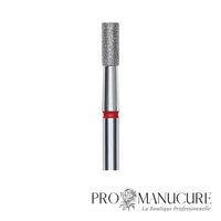 Zoom embout diamant Staleks FA20R025/6 forme cylindre droite à sommet plat grain doux pour modelage arche ongle retrait délicat envies hangnails et clientes sensibles débutantes hardware