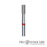 Zoom embout diamant Staleks FA20R025/6 forme cylindre droite à sommet plat grain doux pour modelage arche ongle retrait délicat envies hangnails et clientes sensibles débutantes hardware