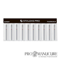 Large - Embout diamant Staleks Pro Expert FA20R025/6 cylindre cylinder droit bague rouge grain doux diamètre 2,5 mm partie active 6 mm pour polissage doux cuticule et traitement délicat callosités peaux sensibles pédicurie