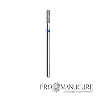 Embout diamant Staleks Pro Expert FA30B023/8 cylindre arrondi rounded cylinder bague bleue grain moyen diamètre 2,3 mm partie active 8 mm pour correction polyvalente petits ongles et manucure russe combinée