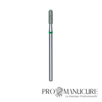 Embout diamant Staleks Pro Expert FA30G023/8 cylindre arrondi rounded cylinder bague verte grain dur diamètre 2,3 mm partie active 8 mm pour dépose précise zones étroites petits ongles