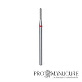 Embout diamant Staleks Pro Expert FA30R014/8 cylindre arrondi rounded cylinder bague rouge grain doux diamètre 1,4 mm partie active 8 mm format ultra-fin pour manucure russe combinée délicate ongles fragiles débutantes