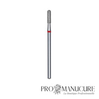 Embout diamant Staleks Pro Expert FA30R023/8 cylindre arrondi rounded cylinder bague rouge grain doux diamètre 2,3 mm partie active 8 mm pour correction délicate ongles fragiles et débutantes manucure russe