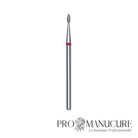 Embout diamant Staleks Pro Expert FA40R016/4 goutte drop bague rouge grain doux diamètre ultra-compact 1,6 mm partie active 4 mm combinaison mini ball et flame pour manucure russe de haute précision et sinus étroits
