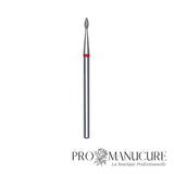 Embout diamant Staleks Pro Expert FA40R016/4 goutte drop bague rouge grain doux diamètre ultra-compact 1,6 mm partie active 4 mm combinaison mini ball et flame pour manucure russe de haute précision et sinus étroits