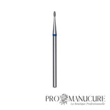 Embout diamant Staleks Pro Expert FA50B012/3 bourgeon arrondi rounded bud bague bleue grain moyen diamètre 1,2 mm partie active 3 mm format ultra-fin pour modelage précision sinus péri-unguéaux et manucure pédiatrique