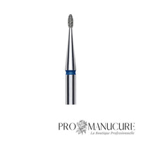 Zoom embout diamant Staleks FA50B012/3 forme rounded bud ultra-fine extrémité arrondie sans pointe pour travail sillons les plus serrés ongles enfants et précision sécurisée manucure russe avancée