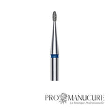 Zoom embout diamant Staleks FA50B012/3 forme rounded bud ultra-fine extrémité arrondie sans pointe pour travail sillons les plus serrés ongles enfants et précision sécurisée manucure russe avancée