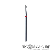 Embout diamant Staleks Pro Expert FA50R016/3.4 bourgeon arrondi rounded bud bague rouge grain doux diamètre 1,6 mm partie active 3,4 mm pour repoussage cuticule délicat et zones difficiles d'accès ongles fragiles débutantes