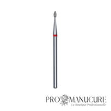 Embout diamant Staleks Pro Expert FA50R016/3.4 bourgeon arrondi rounded bud bague rouge grain doux diamètre 1,6 mm partie active 3,4 mm pour repoussage cuticule délicat et zones difficiles d'accès ongles fragiles débutantes