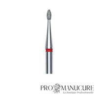 Zoom embout diamant Staleks FA50R016/3.4 forme rounded bud extrémité arrondie sans pointe grain doux pour retrait précautionneux ptérygion ouverture sinus sécurisée et clientes sensibles peaux matures