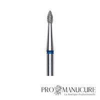 Embout diamant Staleks Pro Expert FA60B018/4 bourgeon pointu pointed bud bague bleue grain moyen diamètre 1,8 mm partie active 4 mm pour cuticules et sous l'ongle