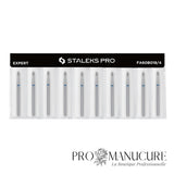 Pack - Embout diamant Staleks Pro Expert FA60B018/4 bourgeon pointu pointed bud bague bleue grain moyen diamètre 1,8 mm partie active 4 mm pour cuticules et sous l'ongle