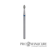 Embout diamant Staleks Pro Expert FA60B025/4.5 bourgeon pointu pointed bud bague bleue grain moyen diamètre 2,5 mm partie active 4,5 mm format compact pour soulèvement cuticules et travail péri-unguéal polyvalent