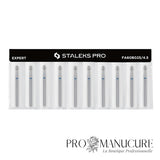 Pack - Embout diamant Staleks Pro Expert FA60B025/4.5 bourgeon pointu pointed bud bague bleue grain moyen diamètre 2,5 mm partie active 4,5 mm format compact pour soulèvement cuticules et travail péri-unguéal polyvalent