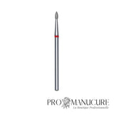 Embout diamant Staleks Pro Expert FA60R018/4 bourgeon pointu pointed bud bague rouge grain doux diamètre 1,8 mm partie active 4 mm pour cuticules peaux sensibles