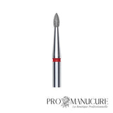 Zoom embout diamant Staleks FA60R018/4 forme pointed bud grain doux pour manucure russe combinée travail délicat ptérygion et sous l'ongle
