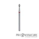 Embout diamant Staleks Pro Expert FA60R025/4.5 bourgeon pointu pointed bud bague rouge grain doux diamètre 2,5 mm partie active 4,5 mm format compact pour soulèvement cuticules délicat ongles fragiles débutantes