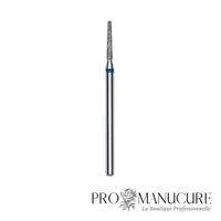 Large - Embout diamant Staleks Pro Expert FA70B016/10 cône tronqué frustum fin bague bleue grain moyen diamètre 1,6 mm partie active 10 mm pour petits ongles et zones étroites