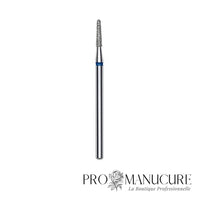 Embout diamant Staleks Pro Expert FA70B018/8 cône tronqué frustum bague bleue grain moyen diamètre 1,8 mm partie active 8 mm format compact pour soulèvement cuticules sillons latéraux et polissage avant extension
