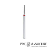 Embout diamant Staleks Pro Expert FA70R016/10 cône tronqué frustum bague rouge grain doux diamètre 1,6 mm partie active 10 mm format ultra-fin long pour manucure russe sécurisée ongles fragiles sillons profonds