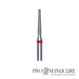 Zoom embout diamant Staleks FA70R016/10 forme frustum ultra-fine grain doux partie active longue pour travail sillons latéraux profonds et sous bord libre extensions longues précision sécurisée