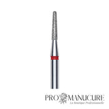 Zoom embout diamant Staleks FA70R018/8 forme frustum sommet plat côtés inclinés grain doux pour retrait précautionneux ptérygion polissage doux avant extension et mise en forme délicate bord libre