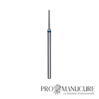Embout diamant Staleks Pro Expert FA80B010/10 aiguille needle bague bleue grain moyen diamètre 1 mm partie active 10 mm pour soulèvement cuticule sillons latéraux et arrondissement coins ongles manucure russe