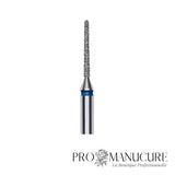 Zoom embout diamant Staleks FA80B010/10 forme needle ultra-effilée pour traitement sillons latéraux profonds mise en forme bord libre intérieur et correction extensions précision millimétrique