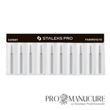 Pack - Embout diamant Staleks Pro Expert FA80B010/10 aiguille needle bague bleue grain moyen diamètre 1 mm partie active 10 mm pour soulèvement cuticule sillons latéraux et arrondissement coins ongles manucure russe