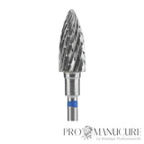 Zoom embout carbure tungstène Staleks Pro FT110B060/14 pine cone bleu pour dépose gel acrylique et correction ongles artificiels