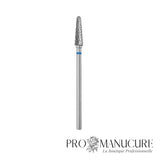 Embout carbure Staleks Pro Expert FT70B040/13 cône tronqué frustum bague bleue grain moyen diamètre 4 mm partie active 13 mm format compact pour retrait gel polish BIAB et correction ongles artificiels