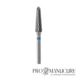 Zoom embout carbure Staleks FT70B040/13 forme frustum sommet plat côtés inclinés pour dépose semi-permanent travail décollements sillons et préparation peau pédicurie
