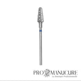 Embout carbure Staleks Pro Expert FT70B060/14 cône tronqué frustum bague bleue grain moyen diamètre 6 mm partie active 14 mm format standard pour retrait gel polish BIAB et correction polyvalente ongles artificiels