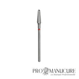 Embout carbure Staleks Pro Expert FT70R040/13 cône tronqué frustum bague rouge grain doux diamètre 4 mm partie active 13 mm format compact pour correction délicate matériaux fins ongles fragiles débutantes