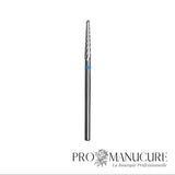 Embout carbure Staleks Pro Expert FT71B023/14 cône bague bleue grain moyen diamètre 2,3 mm partie active 14 mm format fin pour précision cuticules tips américains et travail sous l'ongle